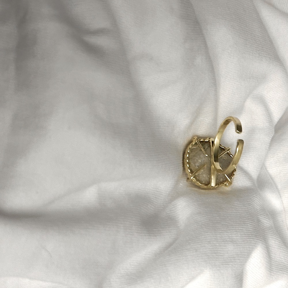 n e w | 24k gold plated twisted wire set raw crystal quartz stone - Picture 8 of 10